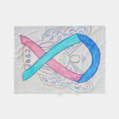 Thyroid Cancer Awareness Ribbon Art Blanket Fleece Deken (Voorkant (Horizontaal))