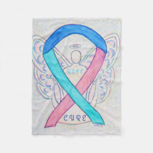 Thyroid Cancer Awareness Ribbon Art Blanket Fleece Deken
