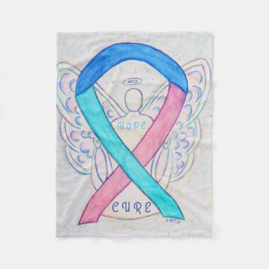 Thyroid Cancer Awareness Ribbon Art Blanket Fleece Deken (Voorkant)