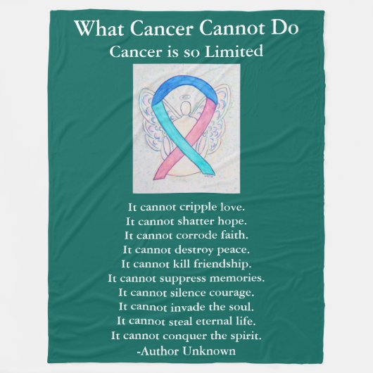 Thyroid Cancer Awareness Ribbon Art Chemo Blanket Fleece Deken (Voorkant)