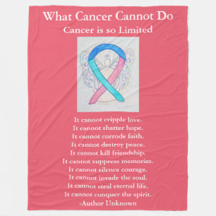 Thyroid Cancer Awareness Ribbon Art Chemo Blanket Fleece Deken