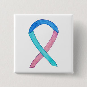 Thyroid Cancer Awareness Ribbon Custom Button Pins