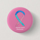 Thyroid Cancer Awareness Ribbon Custom Button Pins (Voorkant)