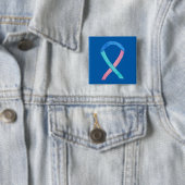 Thyroid Cancer Awareness Ribbon Custom Button Pins (In situ)