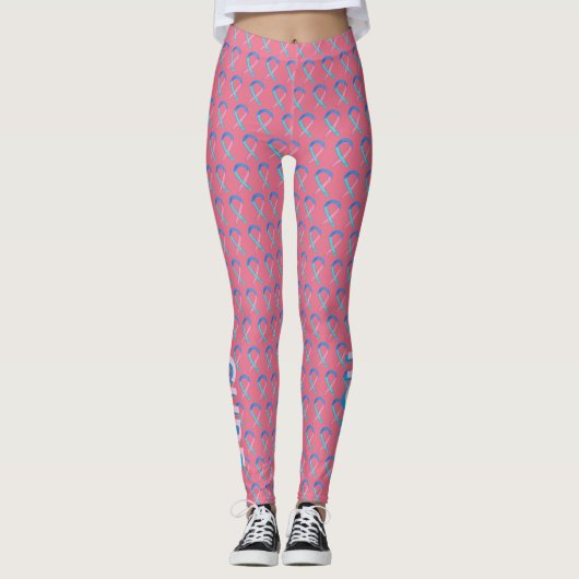 Thyroid Cancer Awareness Ribbon Custom Leggings (Voorkant)