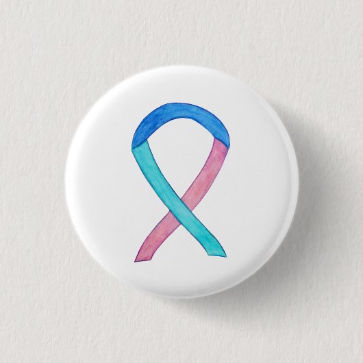 Thyroid Cancer Awareness Ribbon Custom Pin Buttonn Ronde Button 3,2 Cm (Voorkant)