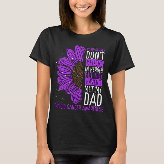 Thyroid Cancer Awareness Ribbon Dad Warrior T-shirt (Voorkant)