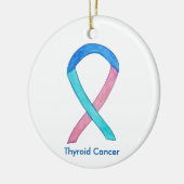 Thyroid Cancer Awareness Ribbon Holiday Ornamenten (Links)