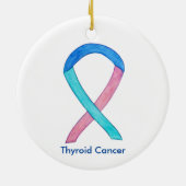 Thyroid Cancer Awareness Ribbon Holiday Ornamenten (Achterkant)