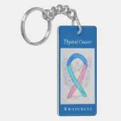 Thyroïd Cancer Awareness Ribbon Sleutelhanger (Voorkant Links)
