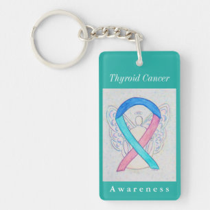 Thyroïd Cancer Awareness Ribbon Sleutelhanger