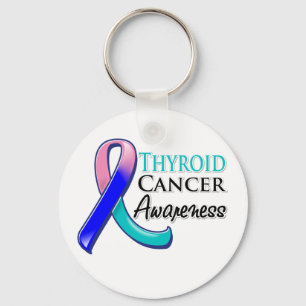 Thyroid Cancer Awareness Ribbon Sleutelhanger