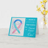 Thyroid Cancer Awareness Ribbon Wenskaart Kaart (Gele Bloem)