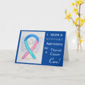 Thyroid Cancer Awareness Ribbon Wenskaart Kaart (Gele Bloem)