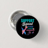 Thyroid Cancer Awareness Support Squad Roze Blauw  Ronde Button 3,2 Cm (Voorkant /achterkant)