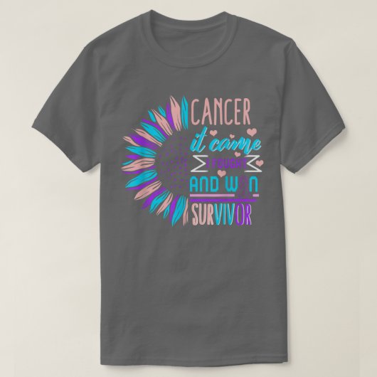 Thyroïd Cancer Awareness Surviof Sunflower Thyroi T-shirt (Design voorkant)