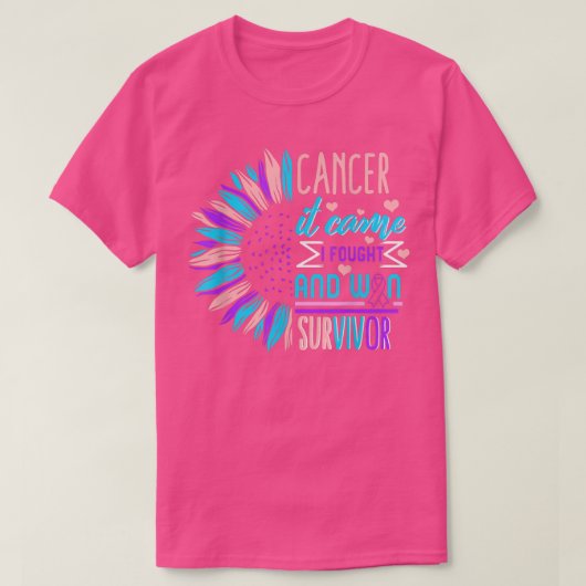 Thyroïd Cancer Awareness Surviof Sunflower Thyroi T-shirt (Design voorkant)