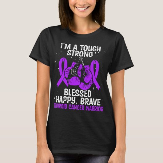 Thyroid Cancer Awareness Survivor Warrior T-shirt (Voorkant)