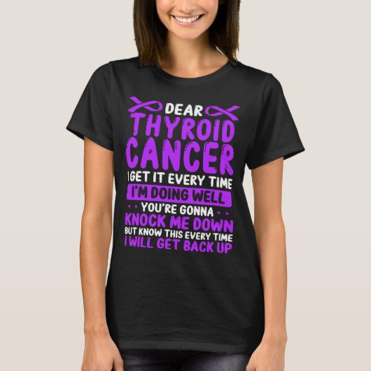Thyroid Cancer Awareness  Thyroid Cancer Ribbon T-shirt (Voorkant)