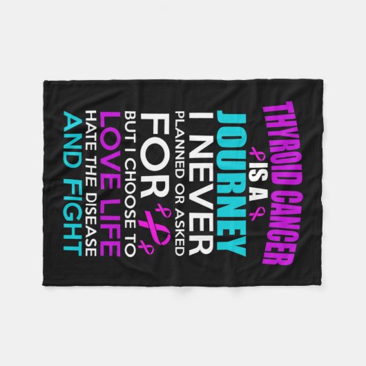 Thyroïd Cancer Bewustheid Fleece Deken (Voorkant (Horizontaal))