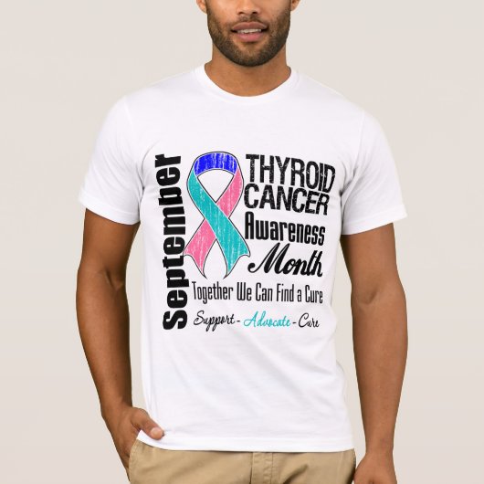 Thyroïd Cancer Bewustheid Maand 11 T-shirt (Voorkant)
