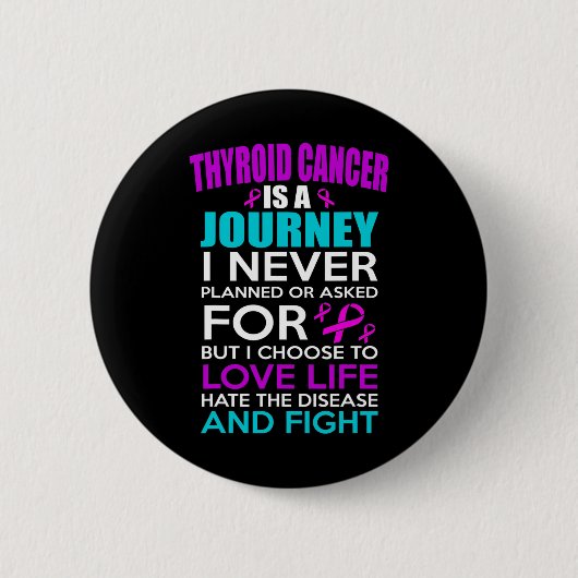 Thyroïd Cancer Bewustheid Ronde Button 5,7 Cm (Voorkant)