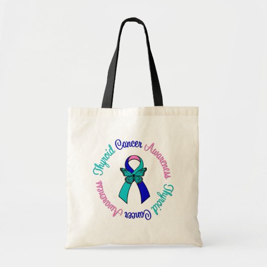 Thyroïd Cancer Bewustheid Tote Bag (Voorkant)