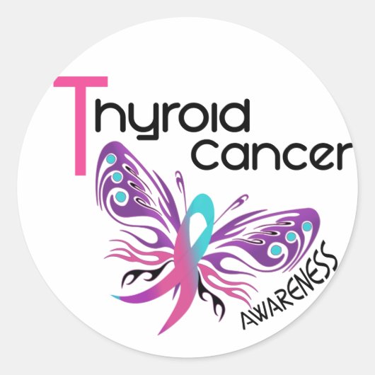 Thyroïd Cancer BUTTERFLY 3.1 Ronde Sticker (Voorkant)