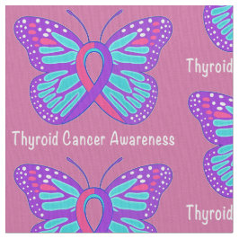 Thyroid Cancer Butterfly Awareness Ribbon Stof