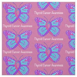 Thyroid Cancer Butterfly Awareness Ribbon Stof