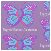 Thyroid Cancer Butterfly Awareness Ribbon Stof (Close Up)