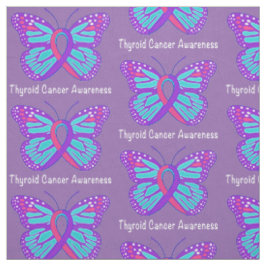 Thyroid Cancer Butterfly Awareness Ribbon Stof