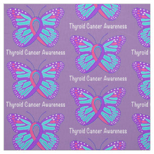 Thyroid Cancer Butterfly Awareness Ribbon Stof