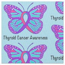 Thyroid Cancer Butterfly Awareness Ribbon