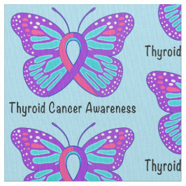 Thyroid Cancer Butterfly Awareness Ribbon Stof