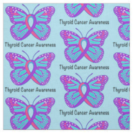 Thyroid Cancer Butterfly Awareness Ribbon Stof