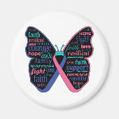 Thyroid Cancer Butterfly Collage of Words Magneet (Voorkant)