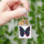 Thyroid Cancer Butterfly Collage of Words Sleutelhanger (Hand)