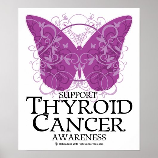 Thyroid Cancer Butterfly Poster (Voorkant)