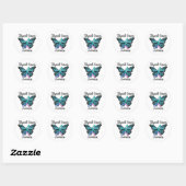 Thyroid Cancer Butterfly Ribbon Ronde Sticker (Vel)
