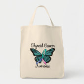 Thyroid Cancer Butterfly Ribbon Tote Bag (Voorkant)