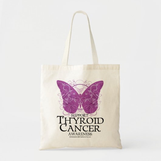 Thyroid Cancer Butterfly Tote Bag (Voorkant)