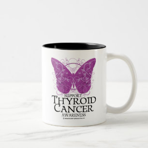 Thyroid Cancer Butterfly Tweekleurige Koffiemok