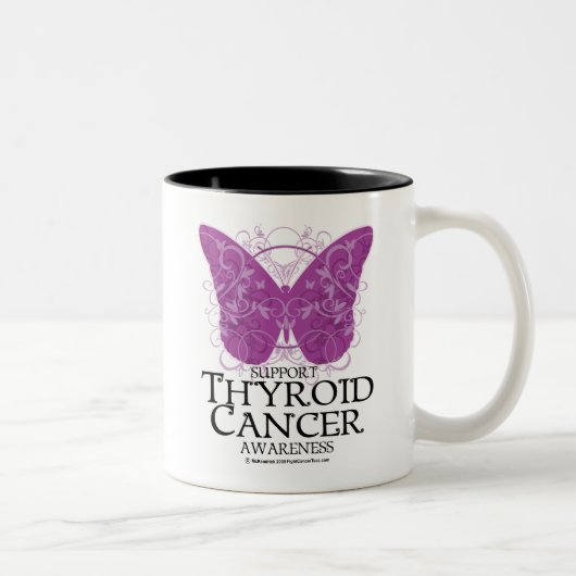 Thyroid Cancer Butterfly Tweekleurige Koffiemok (Rechts)