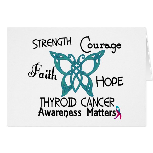 Thyroid Cancer Celtic Butterfly 3 (Voorkant Horizontaal)
