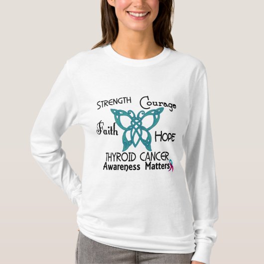 Thyroid Cancer Celtic Butterfly 3 T-shirt (Voorkant)