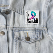 Thyroid Cancer Chemo Afstudeerder Vierkante Button 5,1 Cm (In situ)