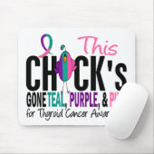 Thyroid Cancer Chick Gone Blauwgroen, Paars en Roz Muismat (Met muis)