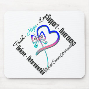 Thyroid Cancer Faith Hope Love Butterfly Muismat