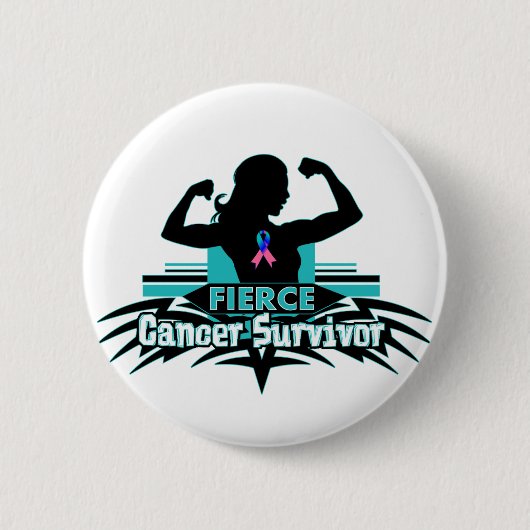 Thyroïd Cancer Fierce Cancer Overlevende Ronde Button 5,7 Cm (Voorkant)